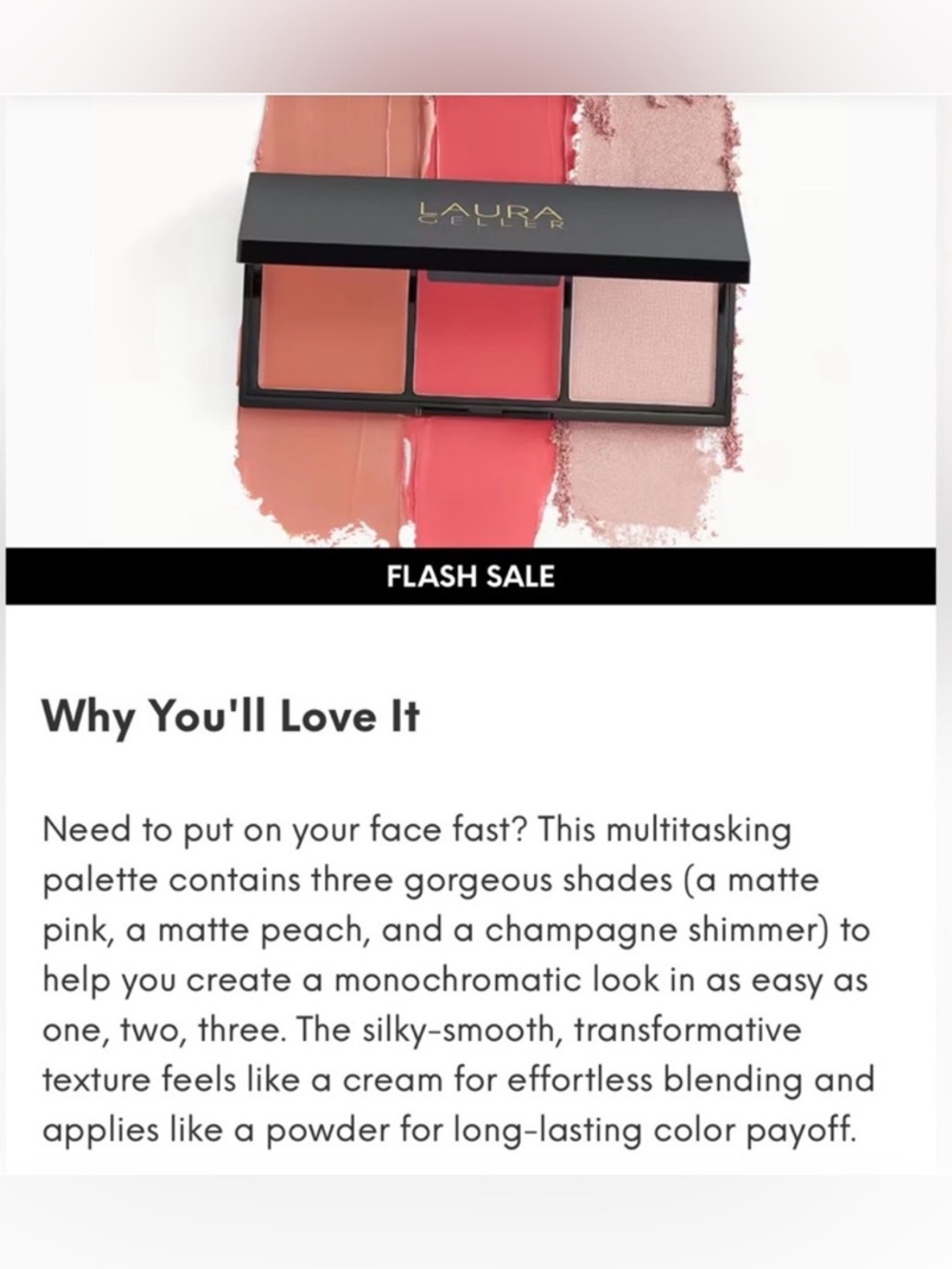 LAURA GELLER - THINK PINK MULTITASKING Blush, Lip & Eye Palette - NIB